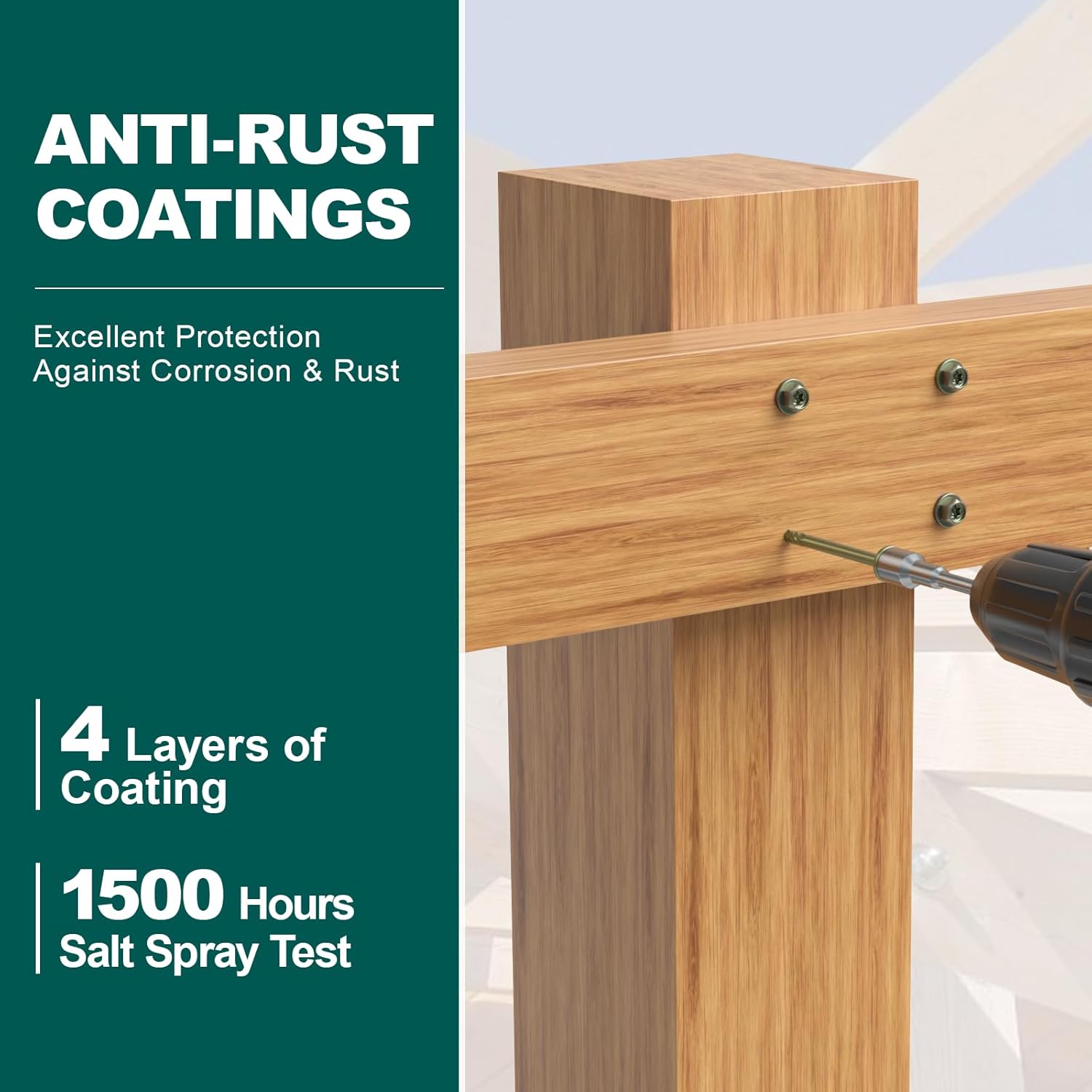 Wood Structural Screws  Hex Head Lag Screws, Rust Resistant Timber Screws for Timber/Log/Landscaping Wood