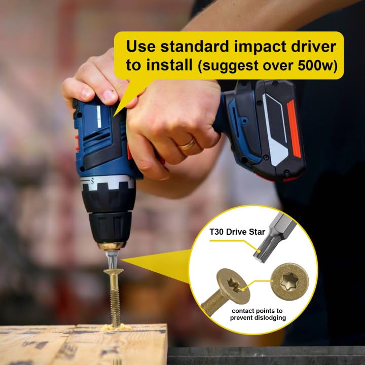 Trailer Deck Screws, Self-Tapping Sheet Wood Metal Screw, Star Bits Reamer Tek Screws for Trailers, for Attaching Wood to Steel