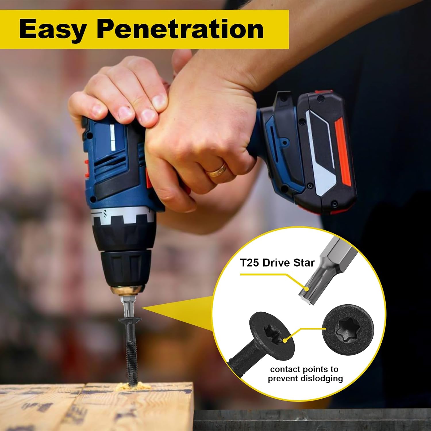 Trailer Deck Screws, Self-Tapping Sheet Wood Metal Screw, Star Bits Reamer  Screws for Trailers, for Attaching Wood to Steel(Black)