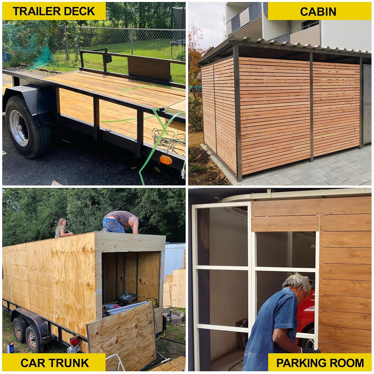 Trailer Deck Screws, Self-Tapping Sheet Wood Metal Screw, Star Bits Reamer  Screws for Trailers, for Attaching Wood to Steel(Black)