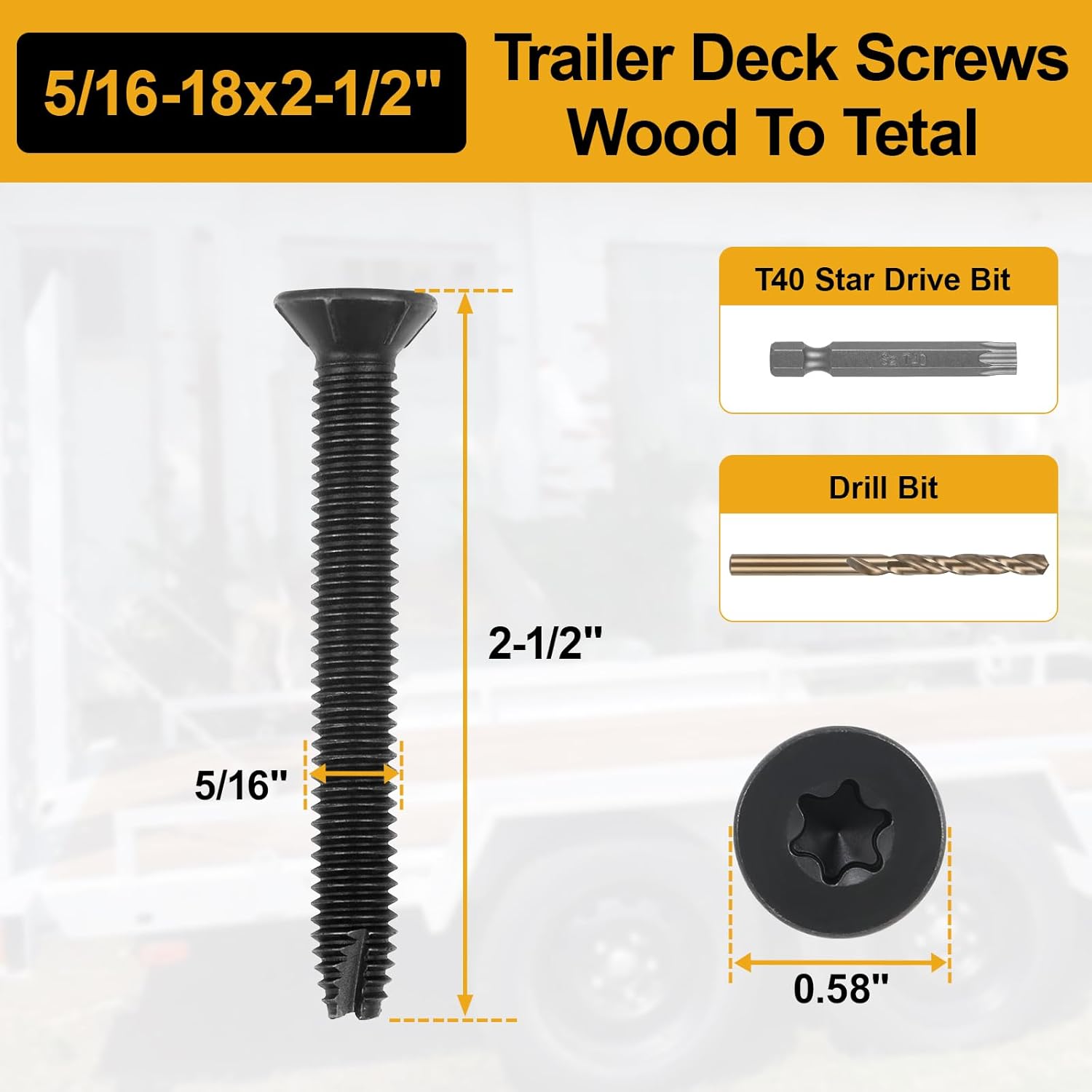 Flat Head Thread Cutting Self Drilling Deck Screws, Star Drive, Steel Floorboard Thread Cutting Screws for Wood & Metal