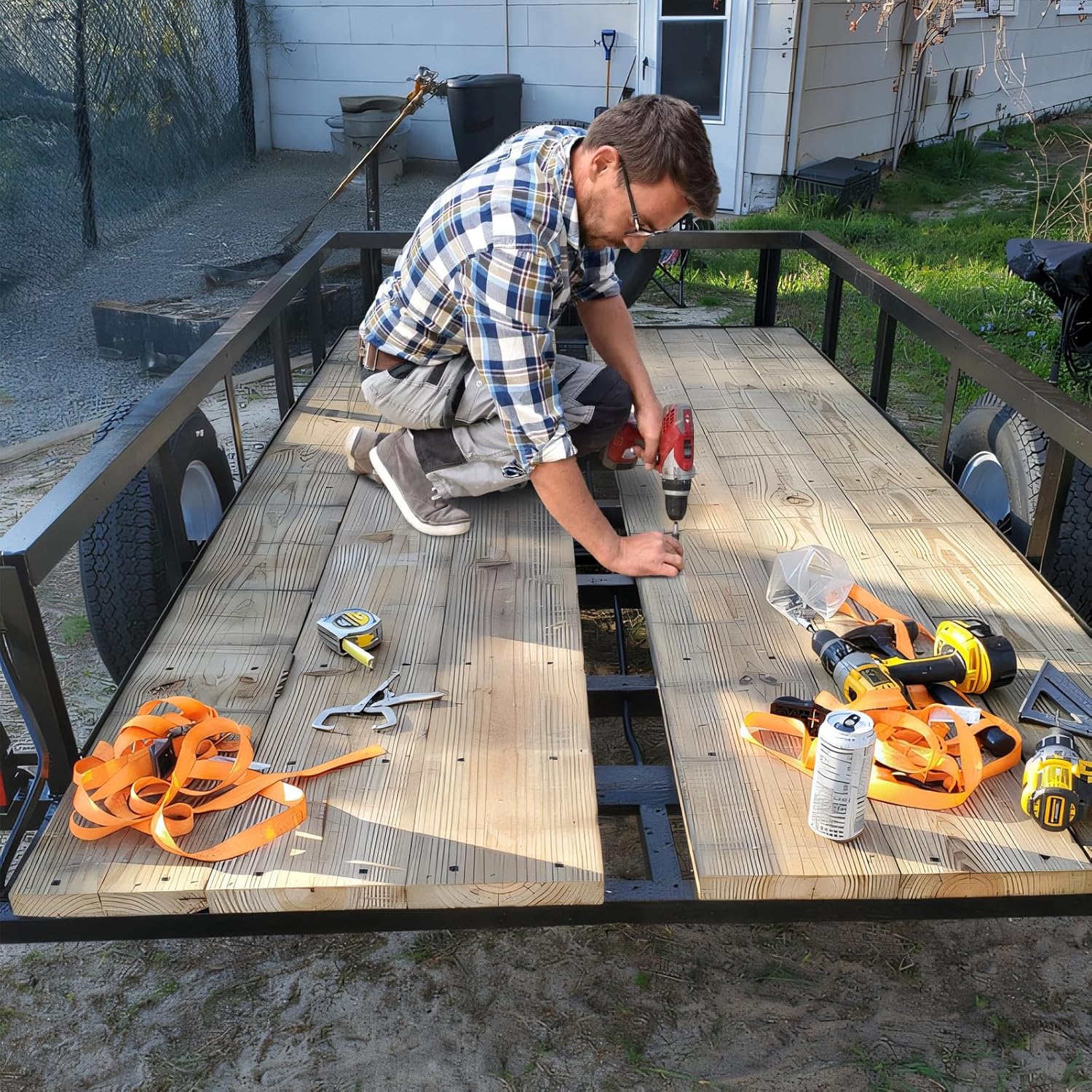 Flat Head Thread Cutting Self Drilling Deck Screws, Star Drive, Steel Floorboard Thread Cutting Screws for Wood & Metal