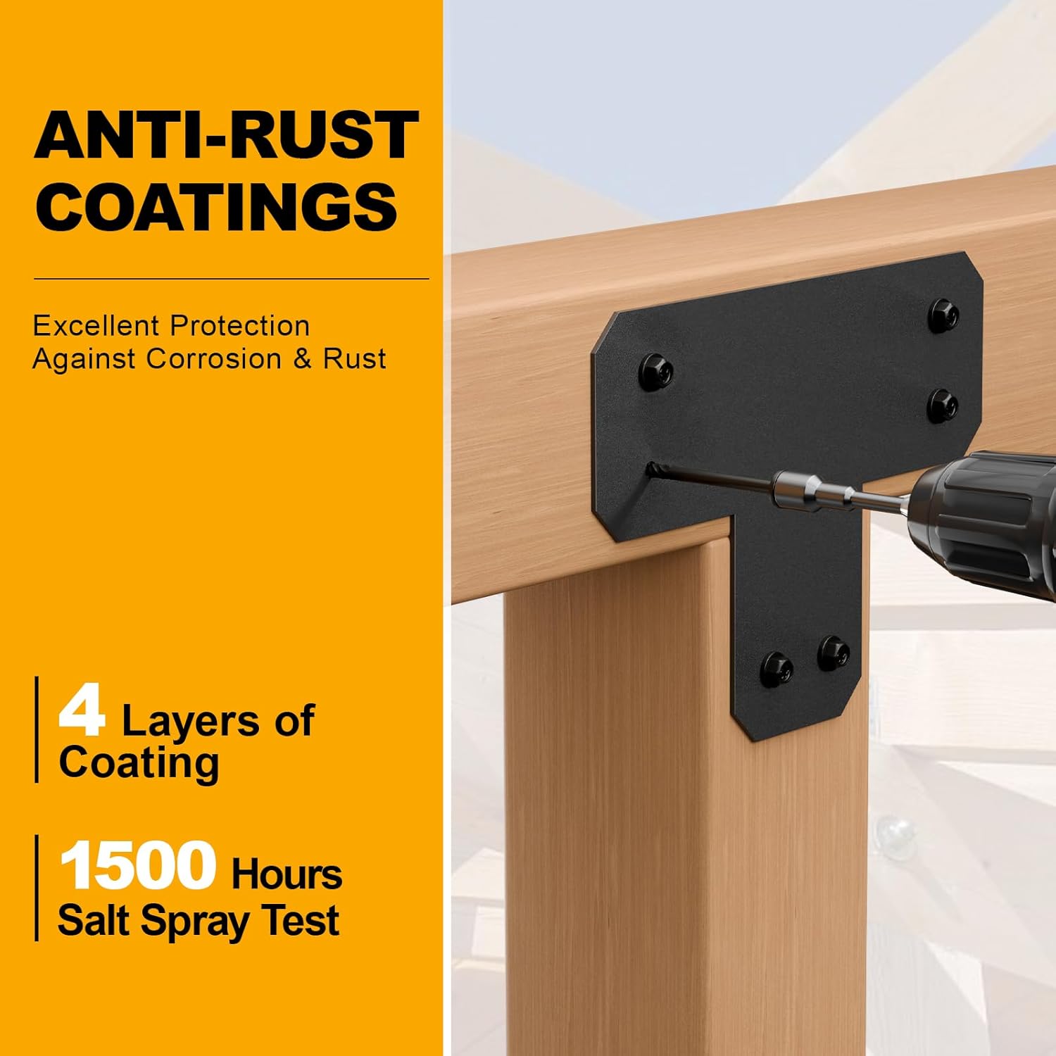 Wood Structural Screws Hex Head Lag Screws, Rust Resistant Timber Screws for Timber/Log/Landscaping Wood