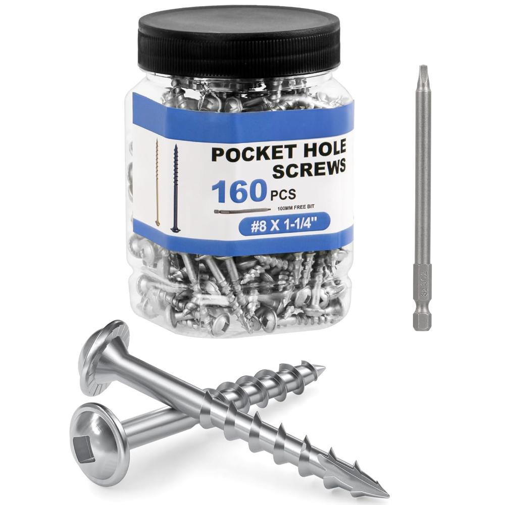 Coarse thread wood screws, square drive, washer head, 4-layer coating, including driver bit