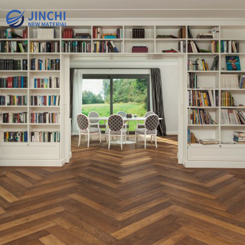 Herringbone Solid Oak Brushed Smoked Oiled Finish