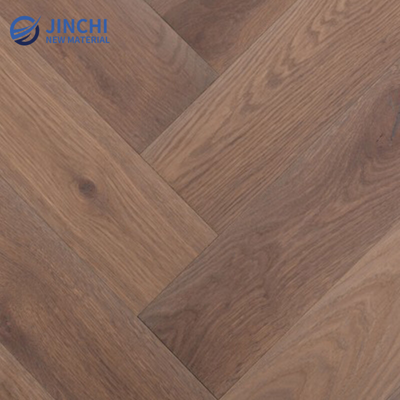 Herringbone Solid Natural Oak Smoked White Oil