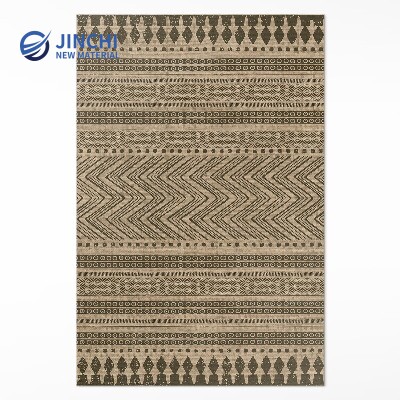 PVC rug with zigzag and faux line pattern