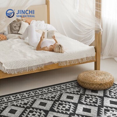 Vintage antique pattern vinyl rug