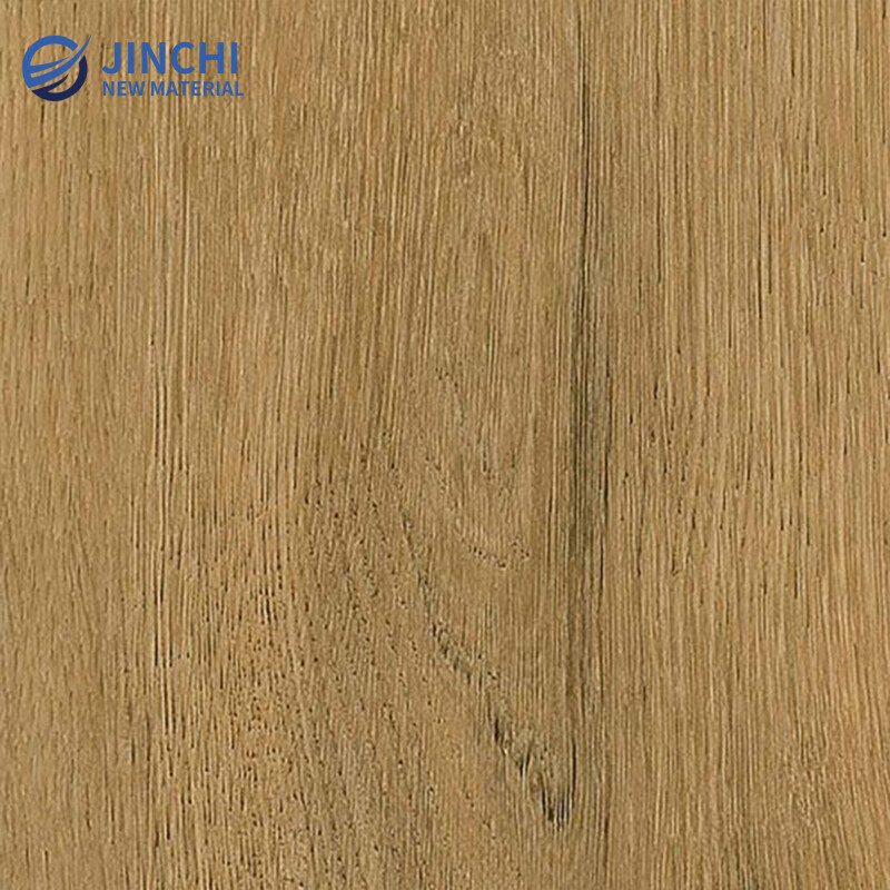 Nordic-style golden herringbone LVT flooring