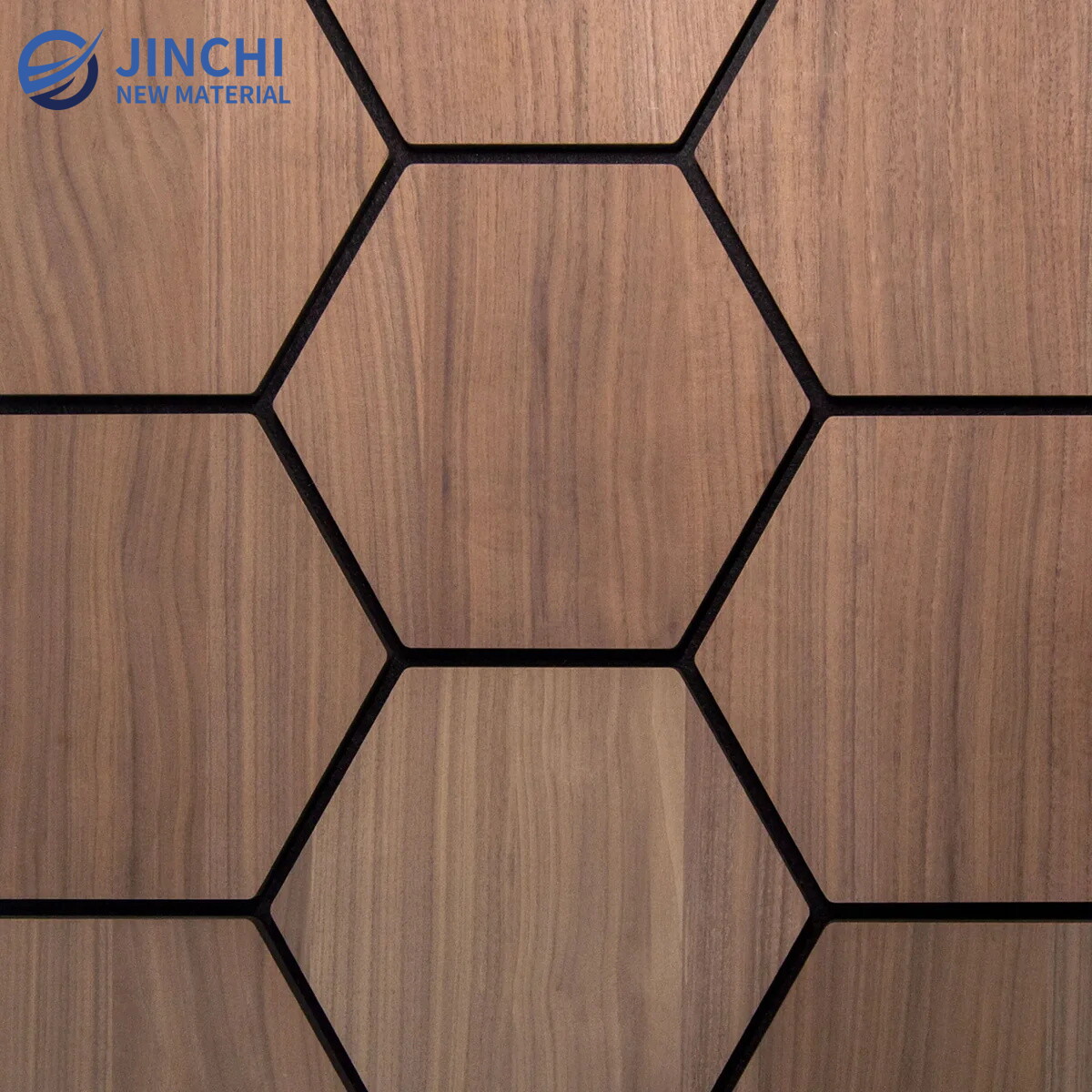 Walnut Hexagonal Soundproofing Panel