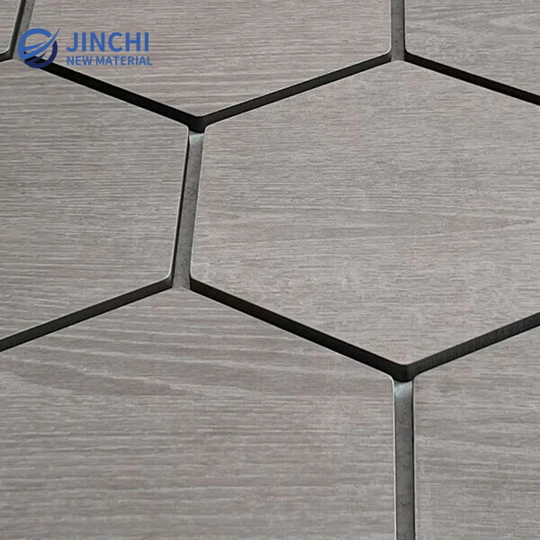 Gray Walnut Hexagon Panel with Gray Felt