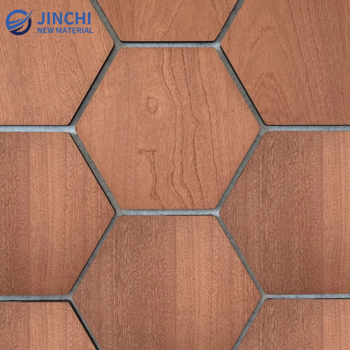 Smoked Oak Hexagon Panel with Gray Felt