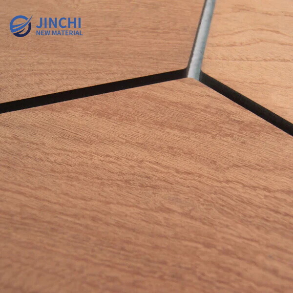 Smoked Oak Hexagon Panel with Gray Felt