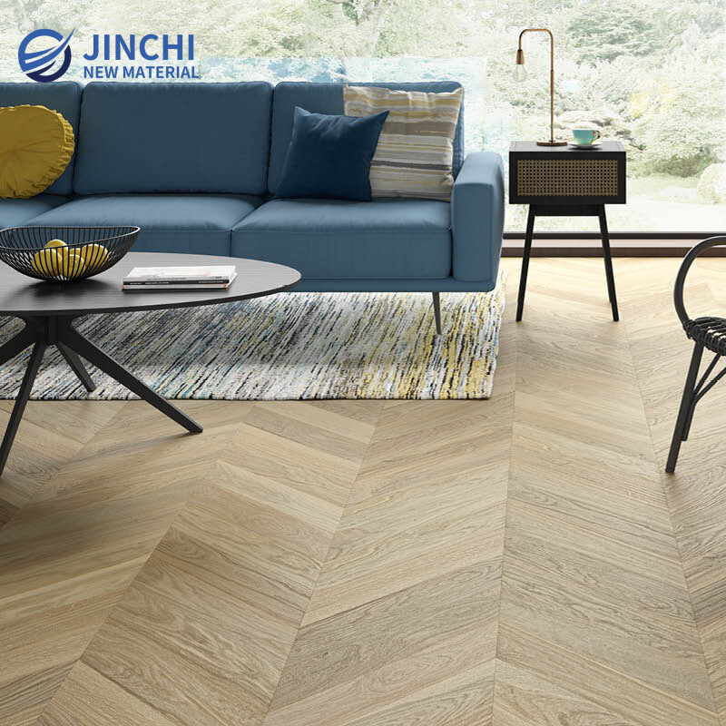 Herringbone Parquet Natural Oak White Oil