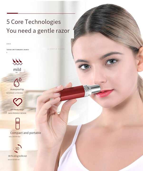 In 1/multi Deep Mini Size Painless Ladies Electric Mini Hair Removal Lipstick Shape Eyebrow Face Epilator Shaver Trimmer