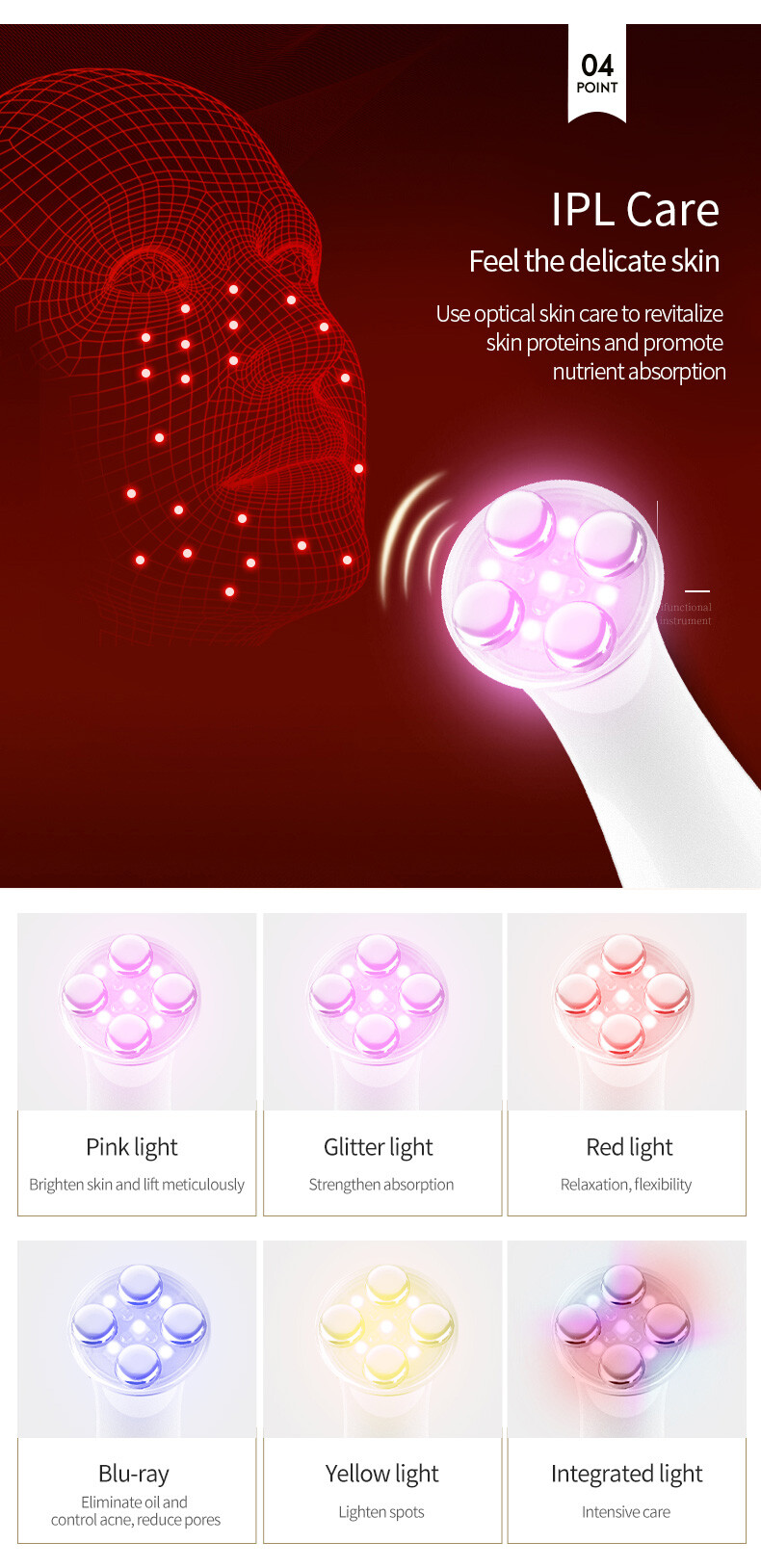 EMS RF LED SPA Facial Massage Lifted and Tightened Anti Aging Facial Beauty Device