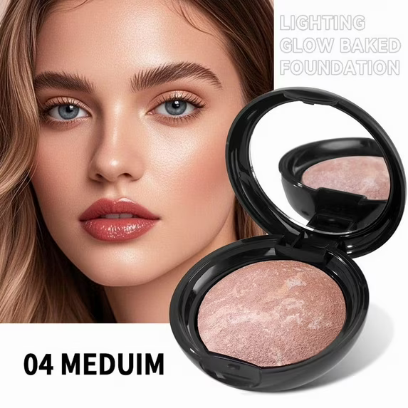 Foundation for Mature Skin,Brighten Color Correcting Foundation Full Coverage for Face,Buildable Light to Medium Illuminating Powder,Lasting Oil-control Shimmer Natural Smooth Makeup