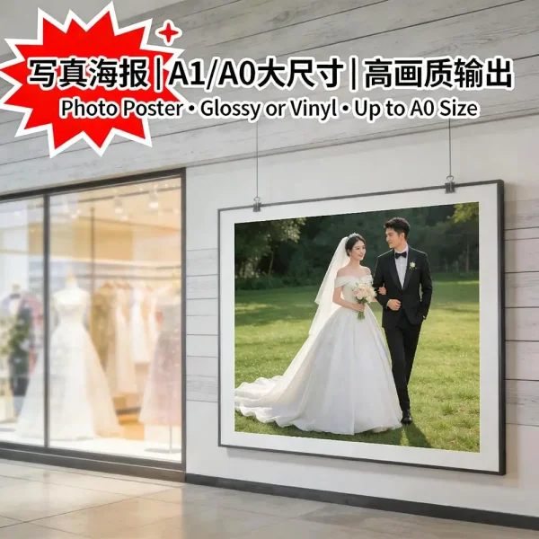 寫真海報印刷｜高解析度照片輸出｜A1/A0大尺寸｜背膠/光面可選｜專業級