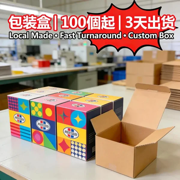 包裝盒印刷｜定製彩盒/瓦楞紙盒｜100個起印｜深圳聯動生產｜3天出貨