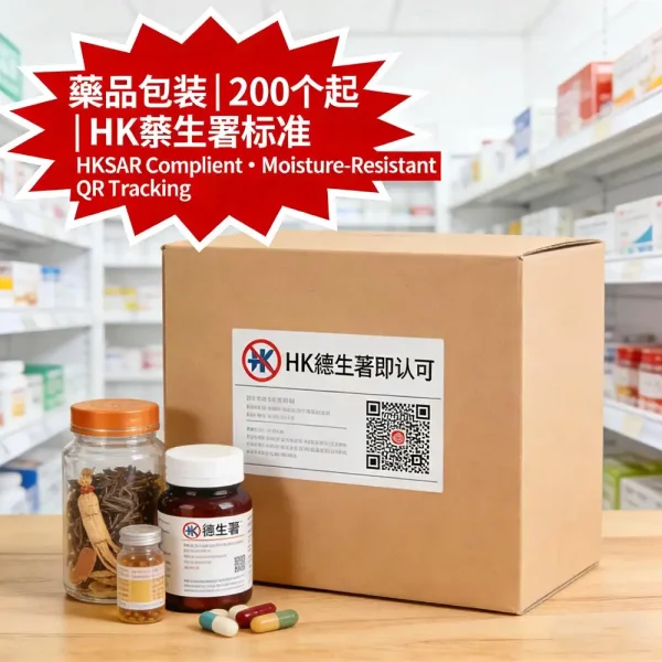 藥品包裝盒印刷｜符合HK衛生署標準｜防潮紙材｜200個起｜可加QR追蹤碼