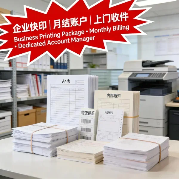 企業快印套餐｜月結帳戶｜大量文件/標籤/表格｜上門收件｜專屬客服