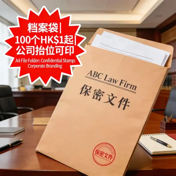 檔案袋印刷｜A4文件袋定製｜公司抬頭+保密條款｜100個起｜HK$1起｜律師會計樓適用