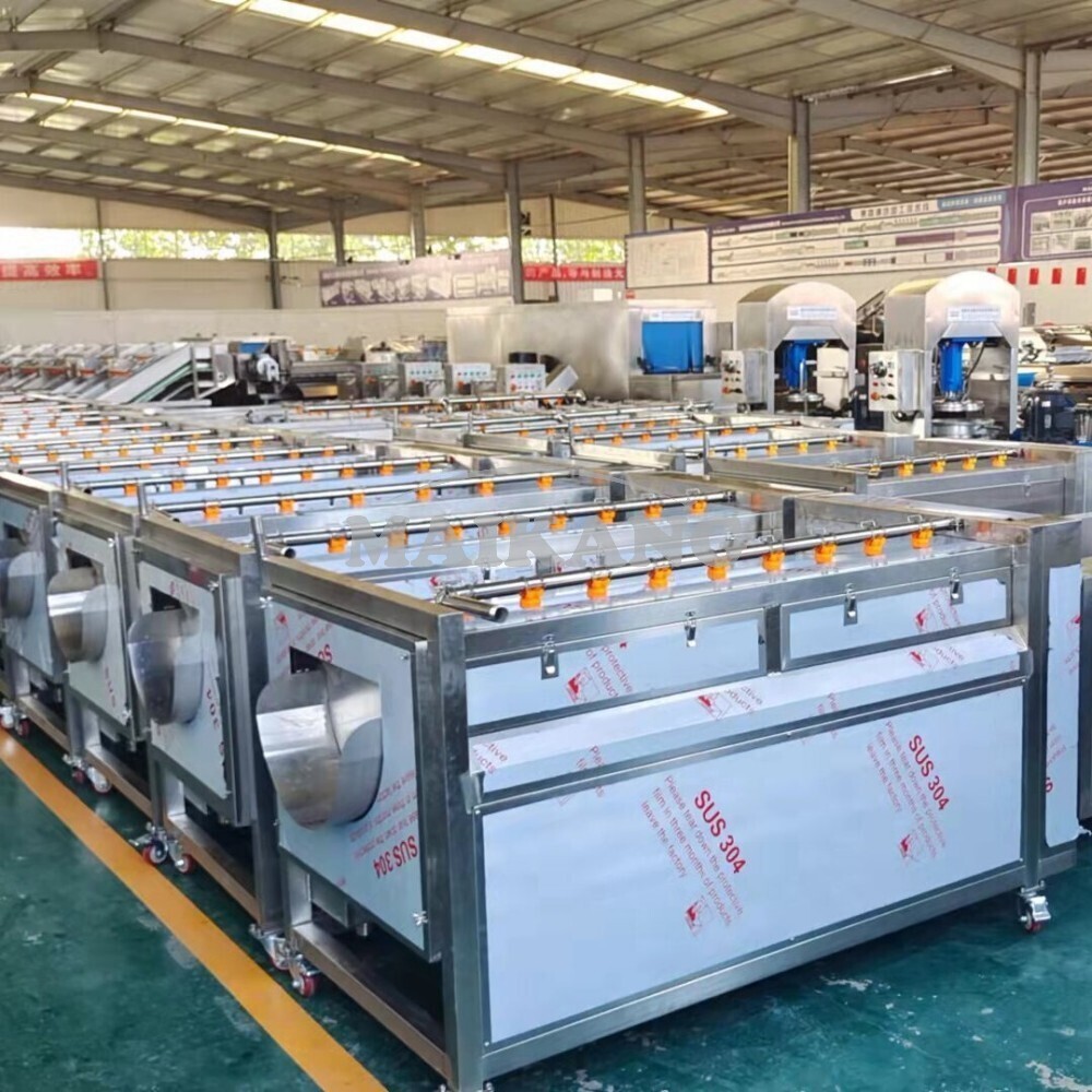 Máquina de pelado y lavado con cepillos