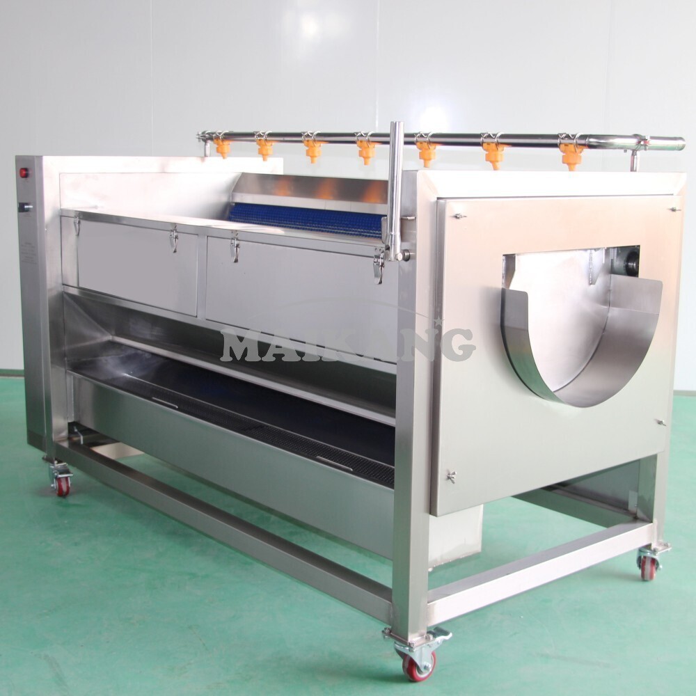 Máquina de pelado y lavado con cepillos