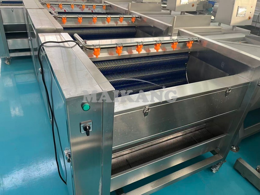 Máquina de pelado y lavado con cepillos