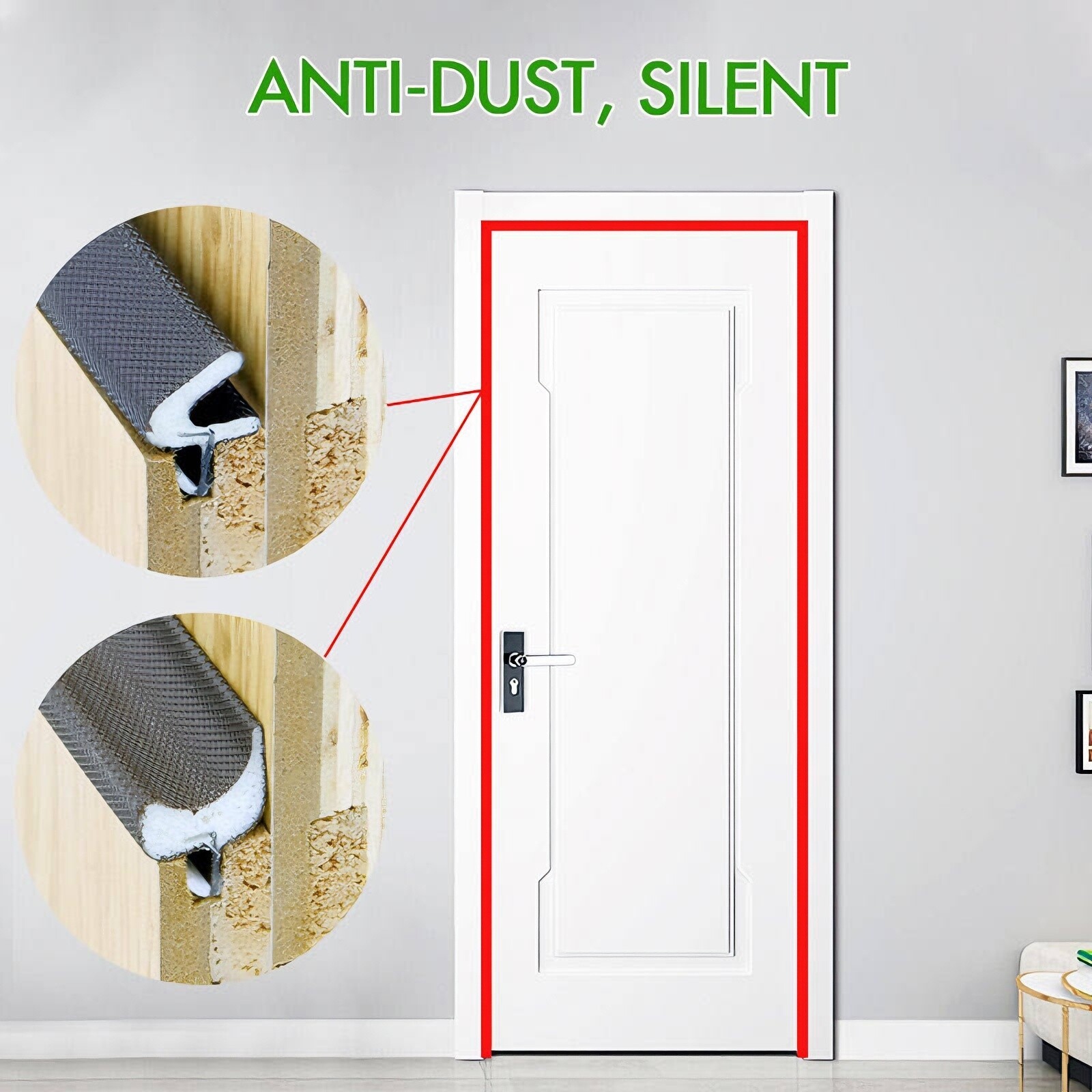 PU-coated Sealing strips for wooden door