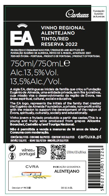 EA TINTO RESERVA 2022 CONTRA ROTULO