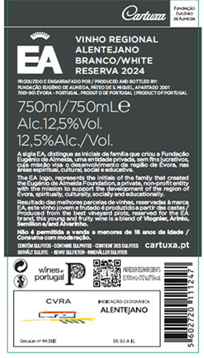 EA BRANCO RESERVA 2024 CONTRA ROTULO