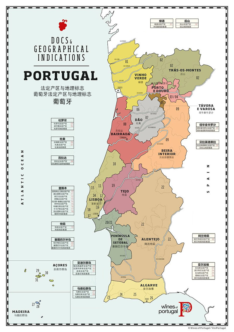 葡萄牙红酒地图
