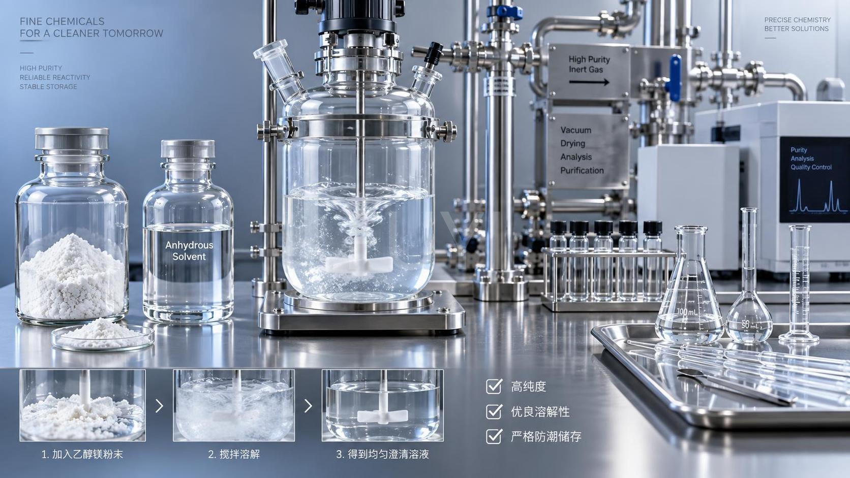 Selección de etóxido de magnesio: factores de pureza y solubilidad para la síntesis