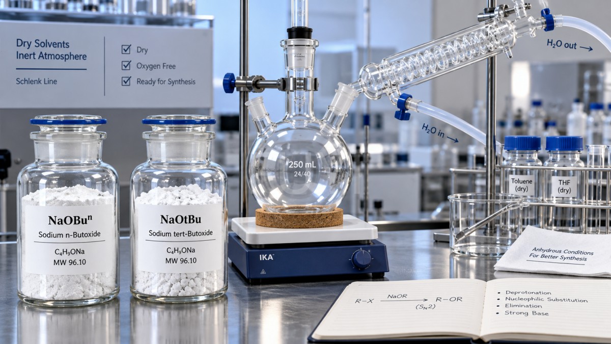 How sodium butoxide differs from sodium tert-butoxide in synthesis En qué se diferencia el butóxido de sodio del tert-butóxido de sodio en síntesis