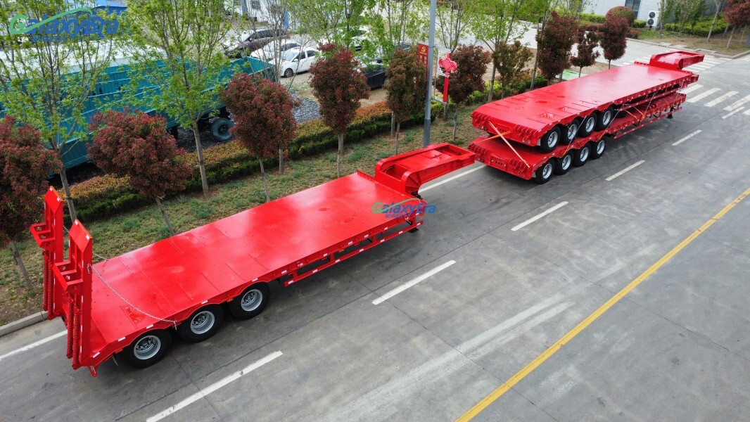 Semi remolque de cama baja de 4 ejes y 100 toneladas