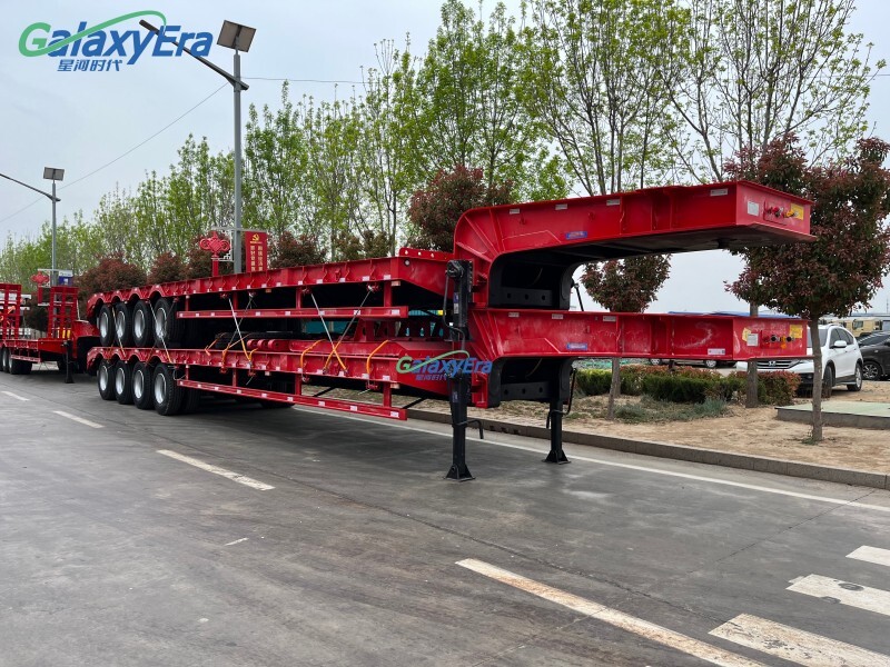 Semi remolque de cama baja de 4 ejes y 100 toneladas