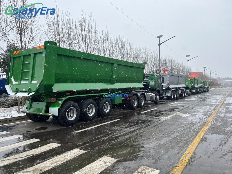 3 Ejes Semi Remolques Volquete Trasero