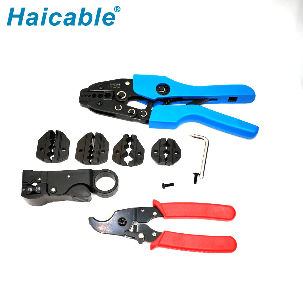 Наборы инструментов для обжима коаксиальных кабелей LXK-AN05C