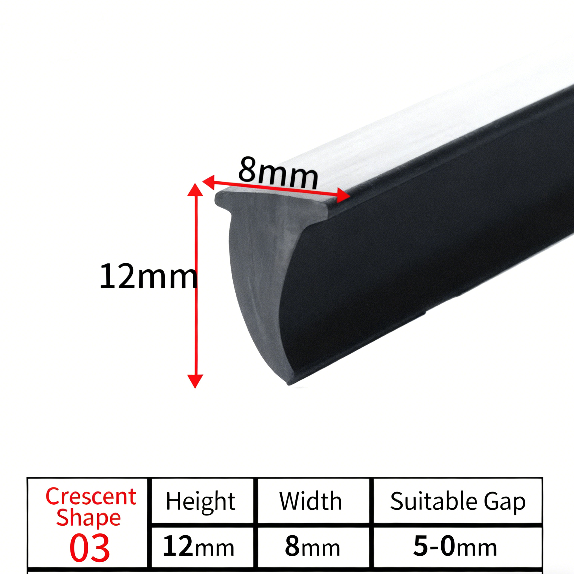 Tiras de sellado en forma de T para puertas y ventanas de aluminio