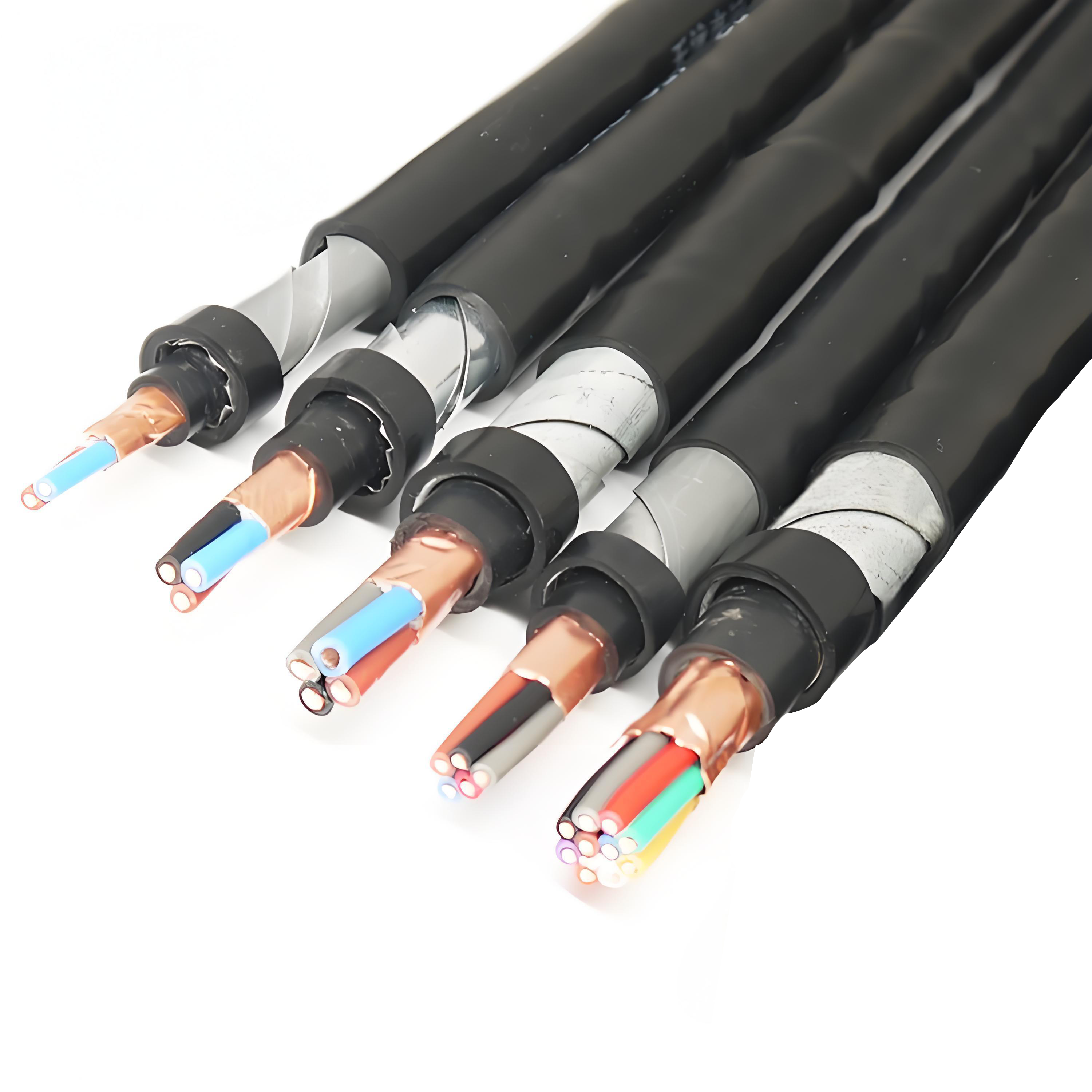 Control Cable PVC Insulated PVC Sheathed Copper Foil Shielded Steel Tape Armored KVVP2-22 IP67 0.5-10mm
