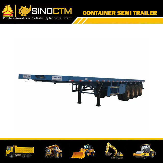 Cimc Dreiachsiger 40FT 60t Flachbett-Container-Chassis Sattelauflieger LKW-Anhänger Zugmaschinenanhänger
