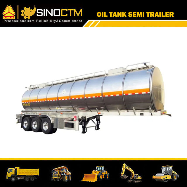 Tri Axle 40000 Liter 40cbm 40000L Palmöltankwagen Rohaluminiumlegierung Öltank Sattelauflieger mit Pumpe