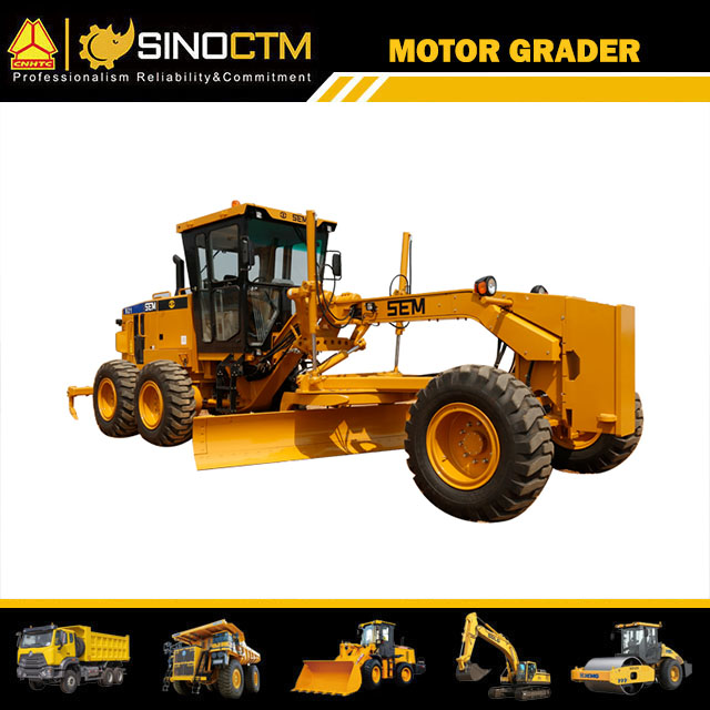 220PS Motor Grader SEM921 mit Frontschaufel und Schankripper