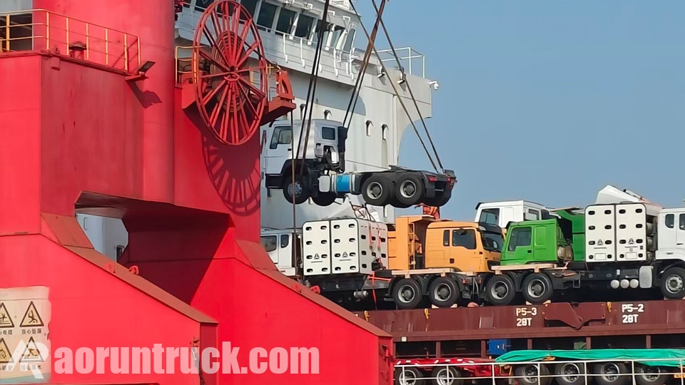 Envio de caminhões-trator HOWO 6x4 para Ruanda concluído. Envio de caminhões-trator HOWO 6x4 para Ruanda concluído.
