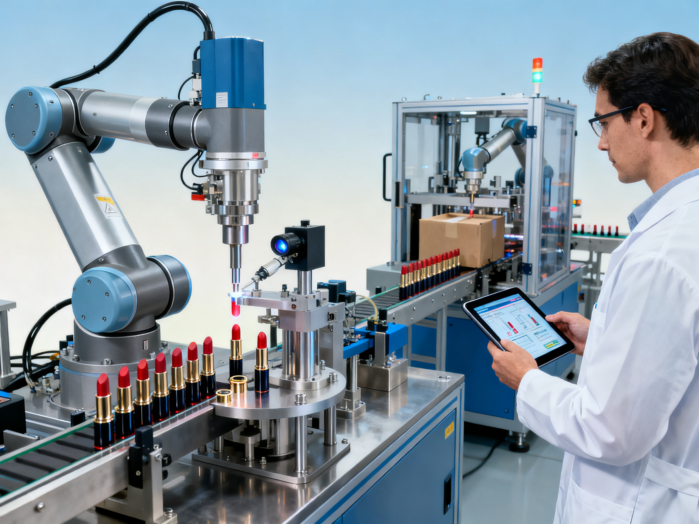 Кейс: Как линия сборки контейнеров для помады увеличила выпуск на 30%