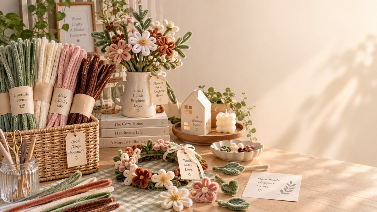 When mixed-color chenille stems make sense for craft kit ranges Когда разноцветные синельные палочки уместны в ассортименте наборов для творчества