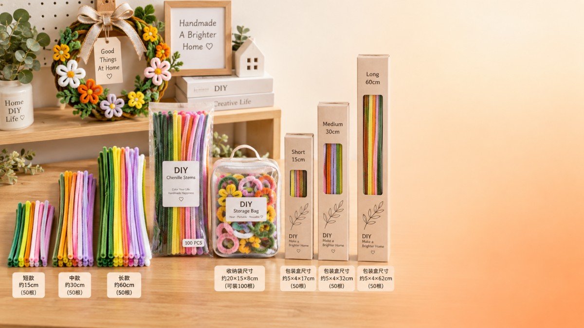 How chenille stem length changes the cost of a DIY kit Как длина синельной проволоки влияет на стоимость набора для творчества DIY