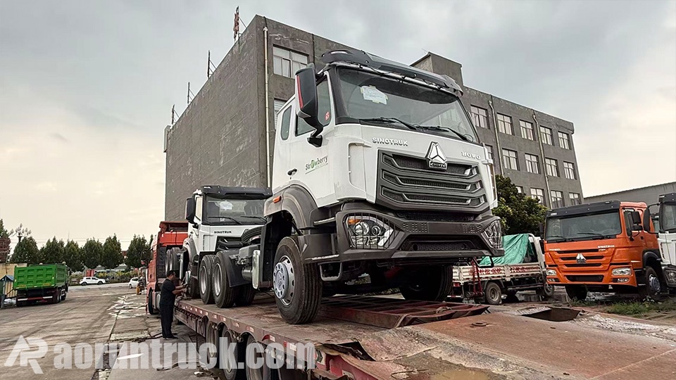 2 unidades de caminhões tratores Sinotruk Hohan 6x4 enviadas para a Guiana 2 unidades de caminhões tratores Sinotruk Hohan 6x4 enviadas para a Guiana