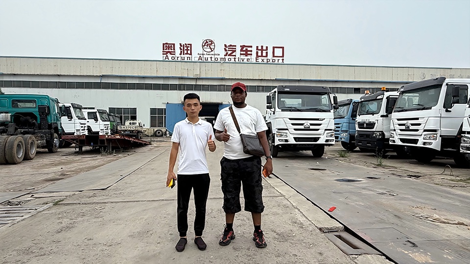 Senegal client factory visit for 4 axle flatbed trailer